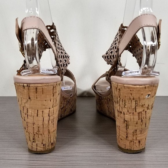 Caslon 'Hanna' Platform Wedge Sandal, Natural Leather, Womens Size 6.5 M - Picture 5 of 12